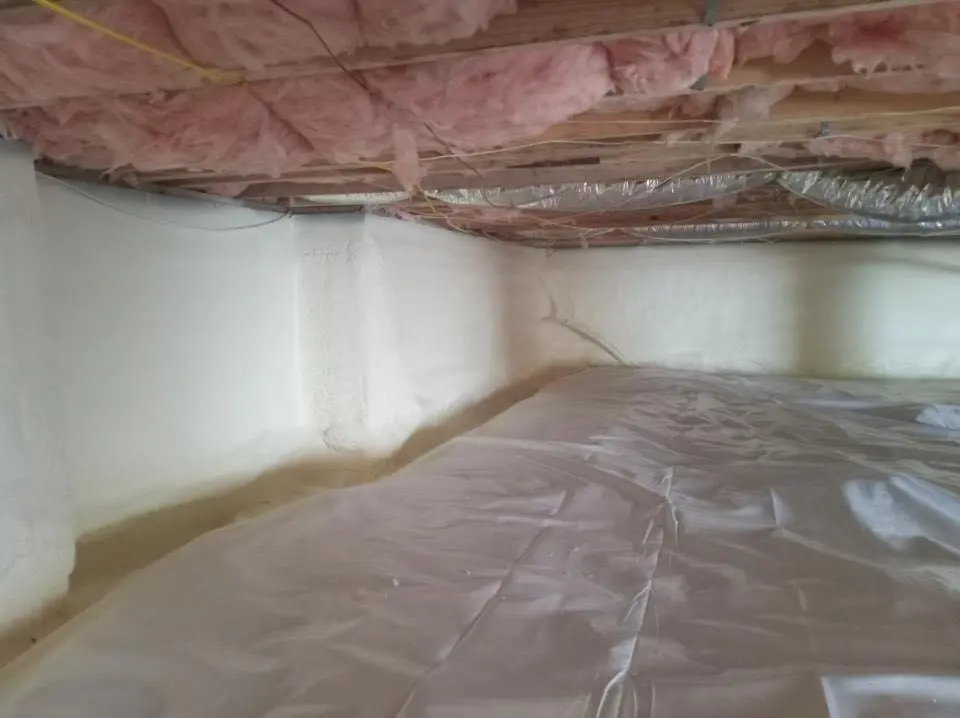 Crawl space encapsulation with closed-cell spray foam for Roof Waterproofing in Halfmoon